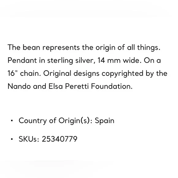 Tiffany & Co Elsa Peretti Bean Necklace 14mm - Picture 9 of 9